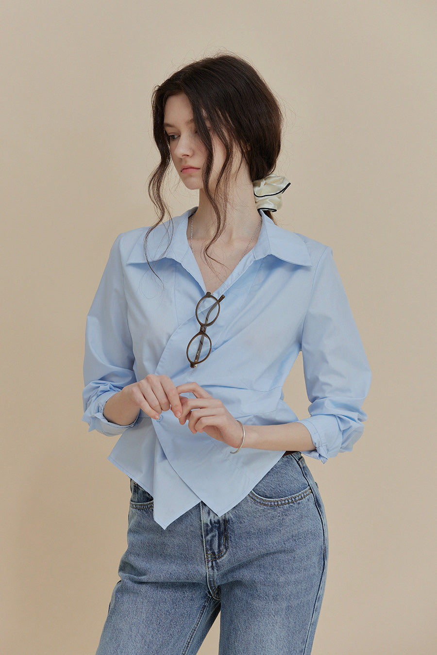 Chatie Wrap Asymmetric Shirt