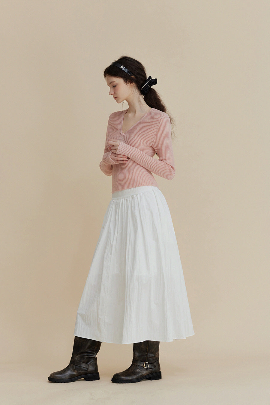 Pelle String Long Skirt-4