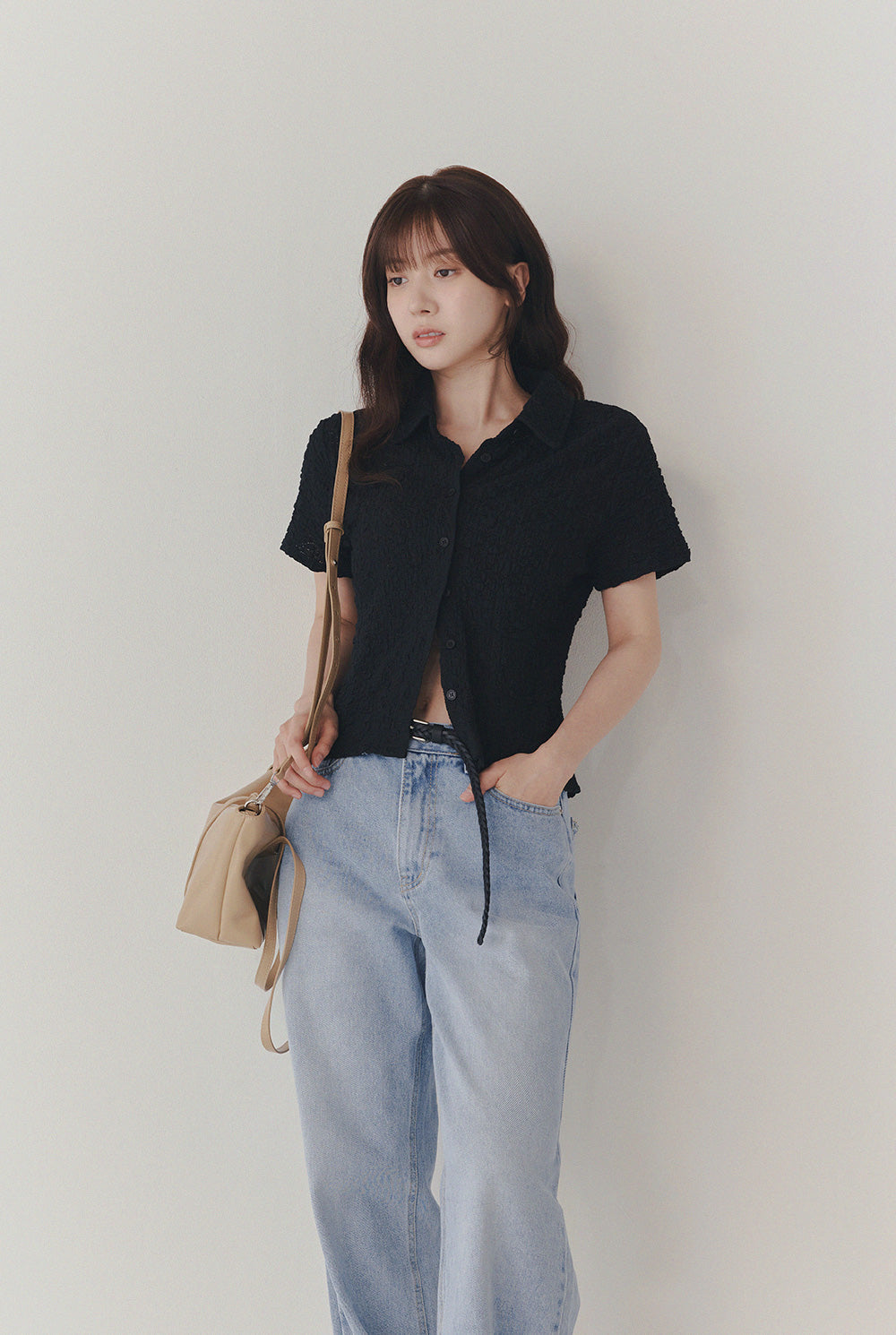 Billet Flower Lace Collar Blouse