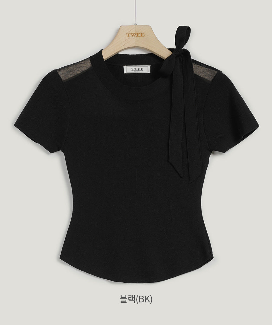 Mellive Sheer Contrast Slim Half Knit
