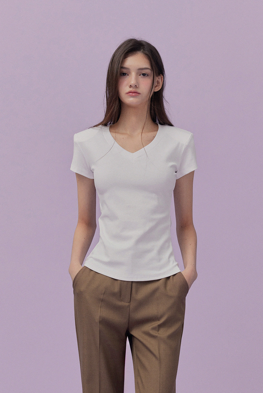 Yuri Pad V-Neck Short Sleeve T-Shirt