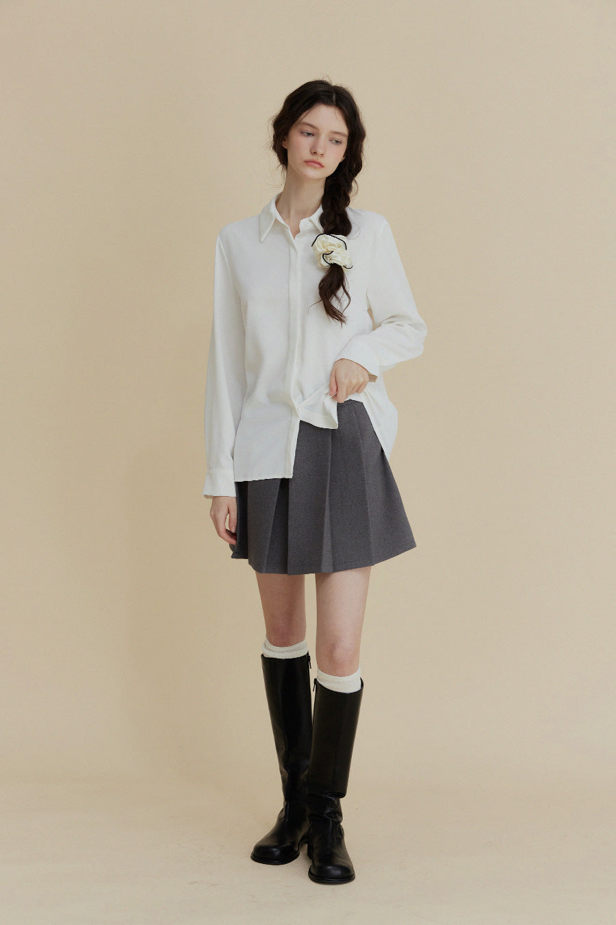 Jane Big Cara Solid Hidden Blouse Shirt
