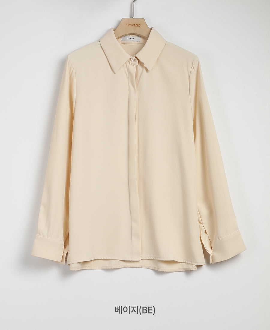 Jane Big Cara Solid Hidden Blouse Shirt