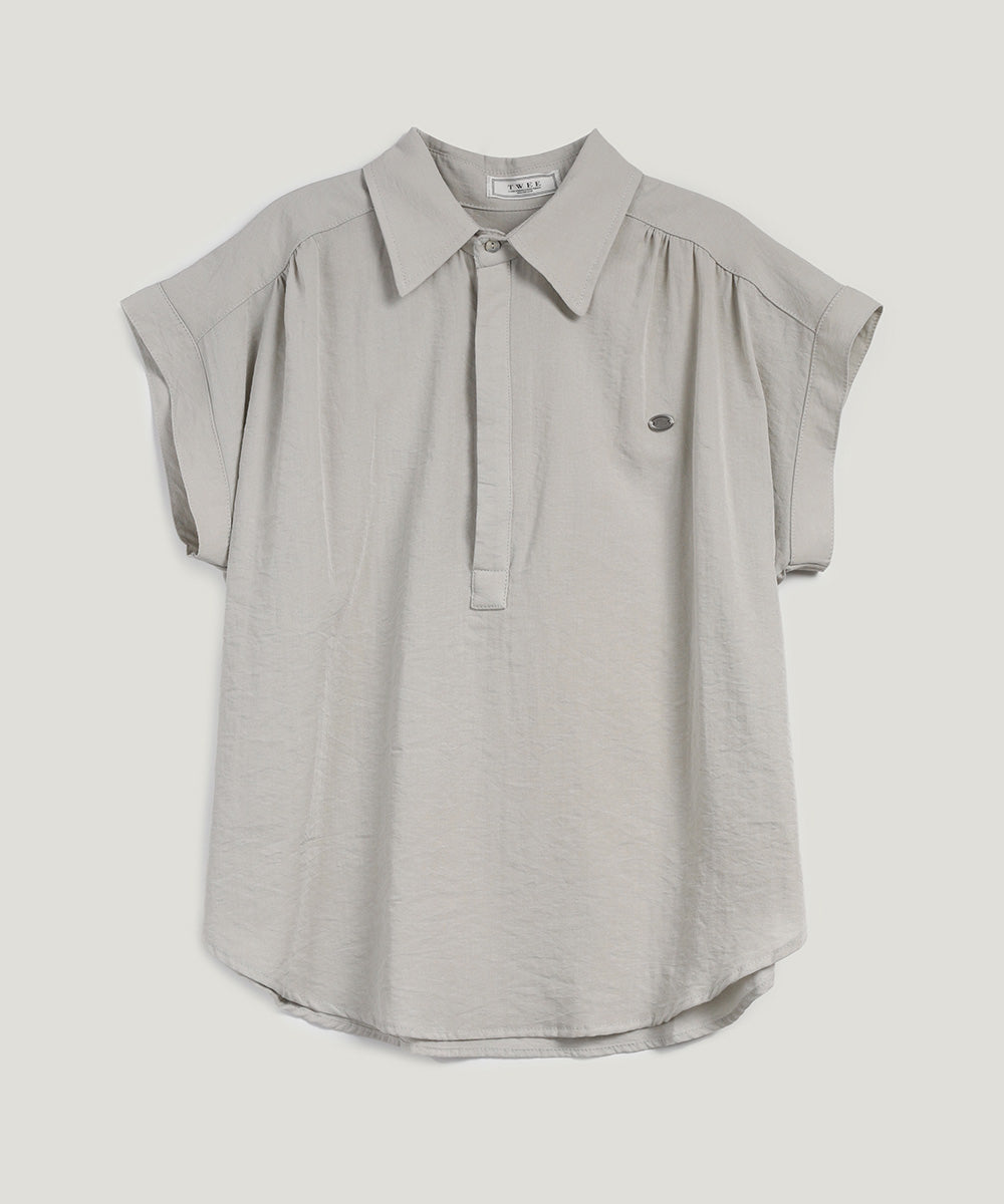 Unt Pin-Tuck Collar Overfit Shirt