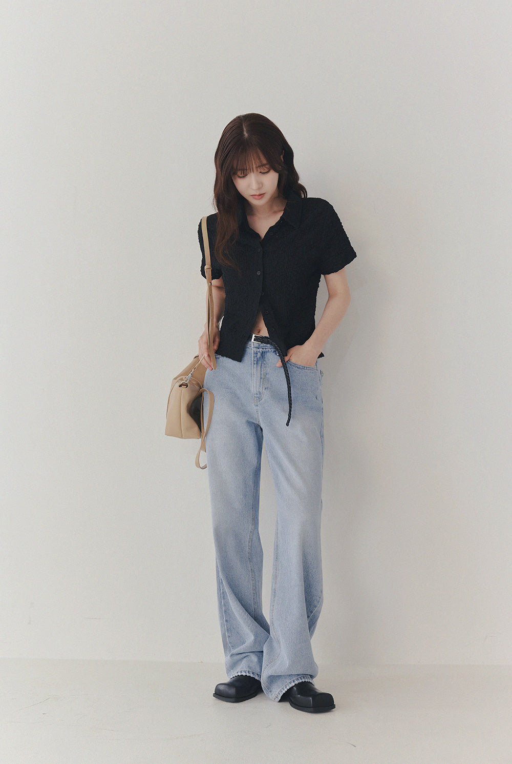 Billet Flower Lace Collar Blouse