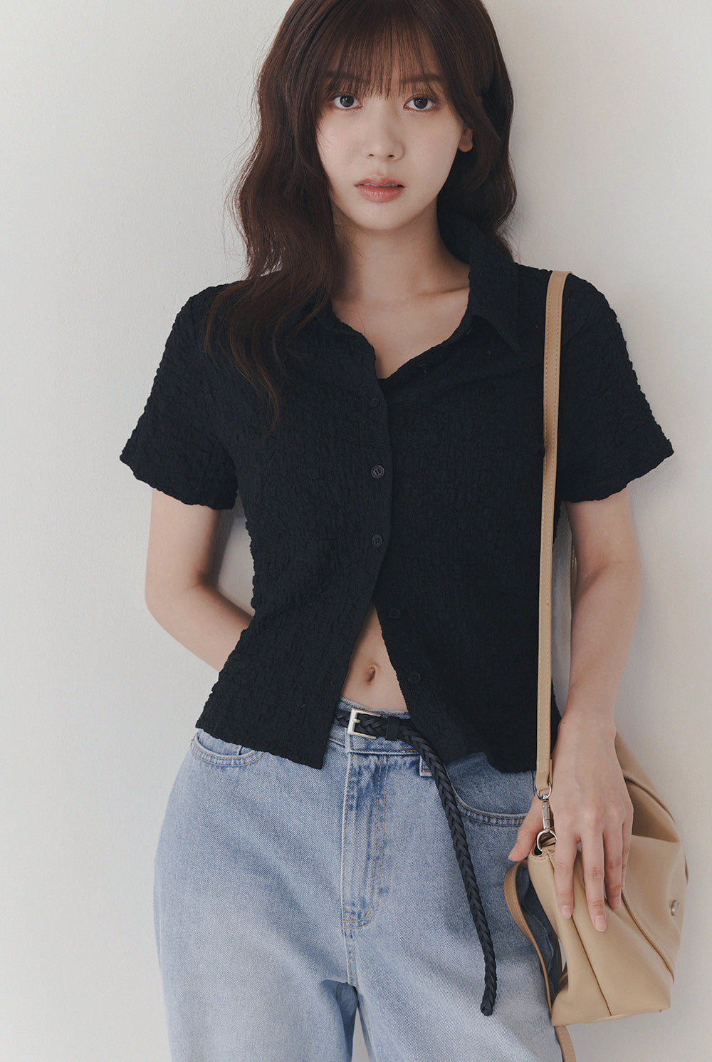 Billet Flower Lace Collar Blouse