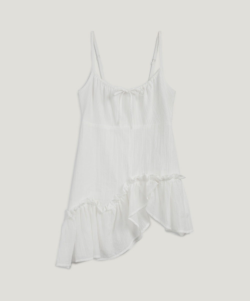 Ledel Asymmetric Ruffle Sleeveless Blouse