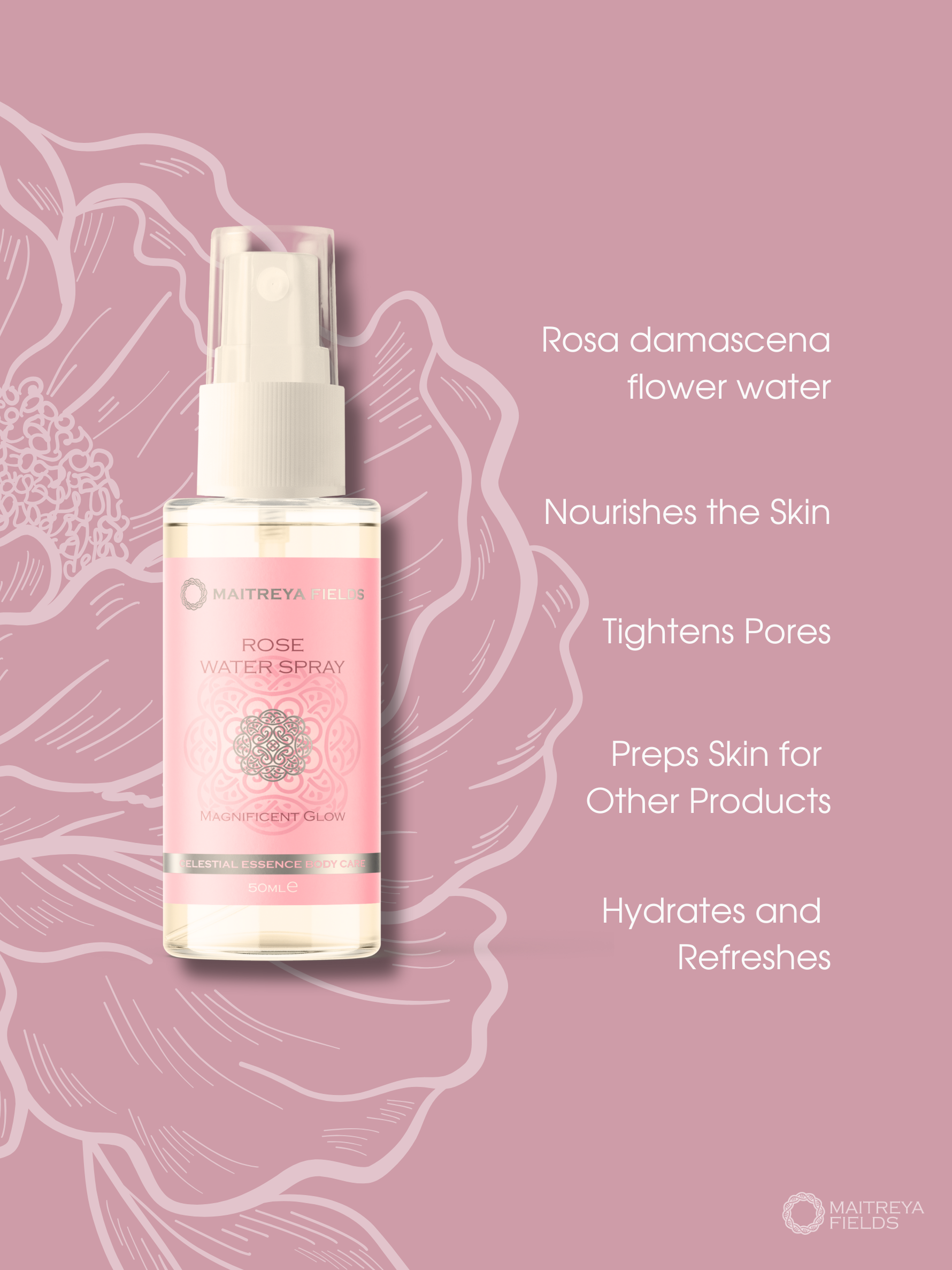 Rose Water Glass Skin Spray - Magnificent Glow |로즈 워터 글라스 스킨 스프레이 – 눈부신 빛