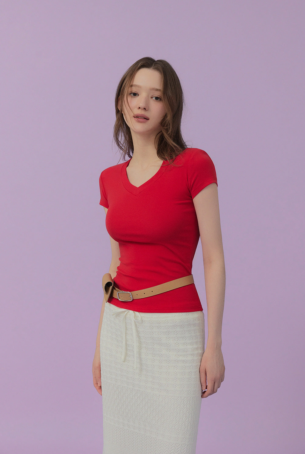 Yuri Pad V-Neck Short Sleeve T-Shirt