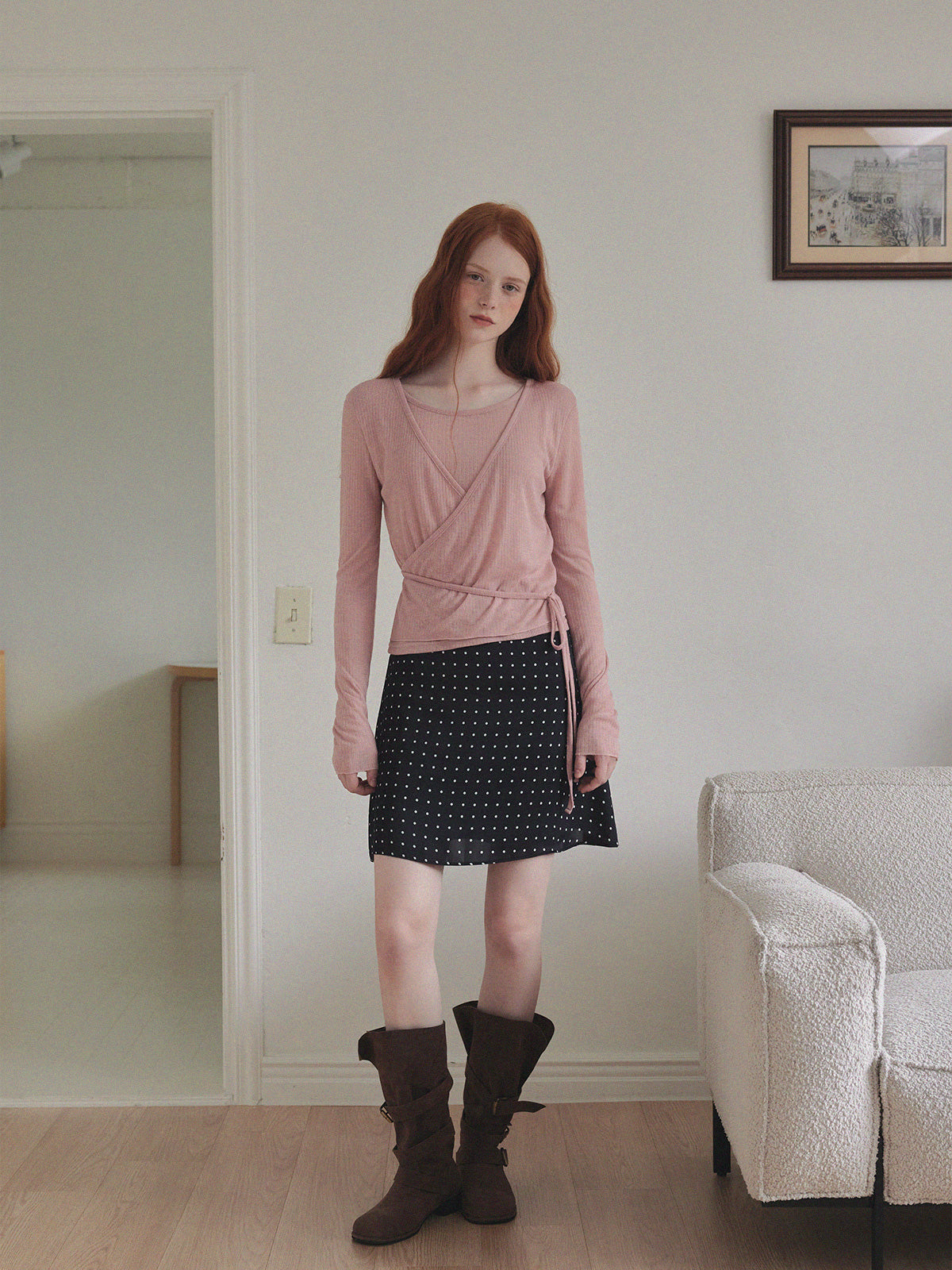 Eren Layered Wrap Long Sleeve T-Shirt