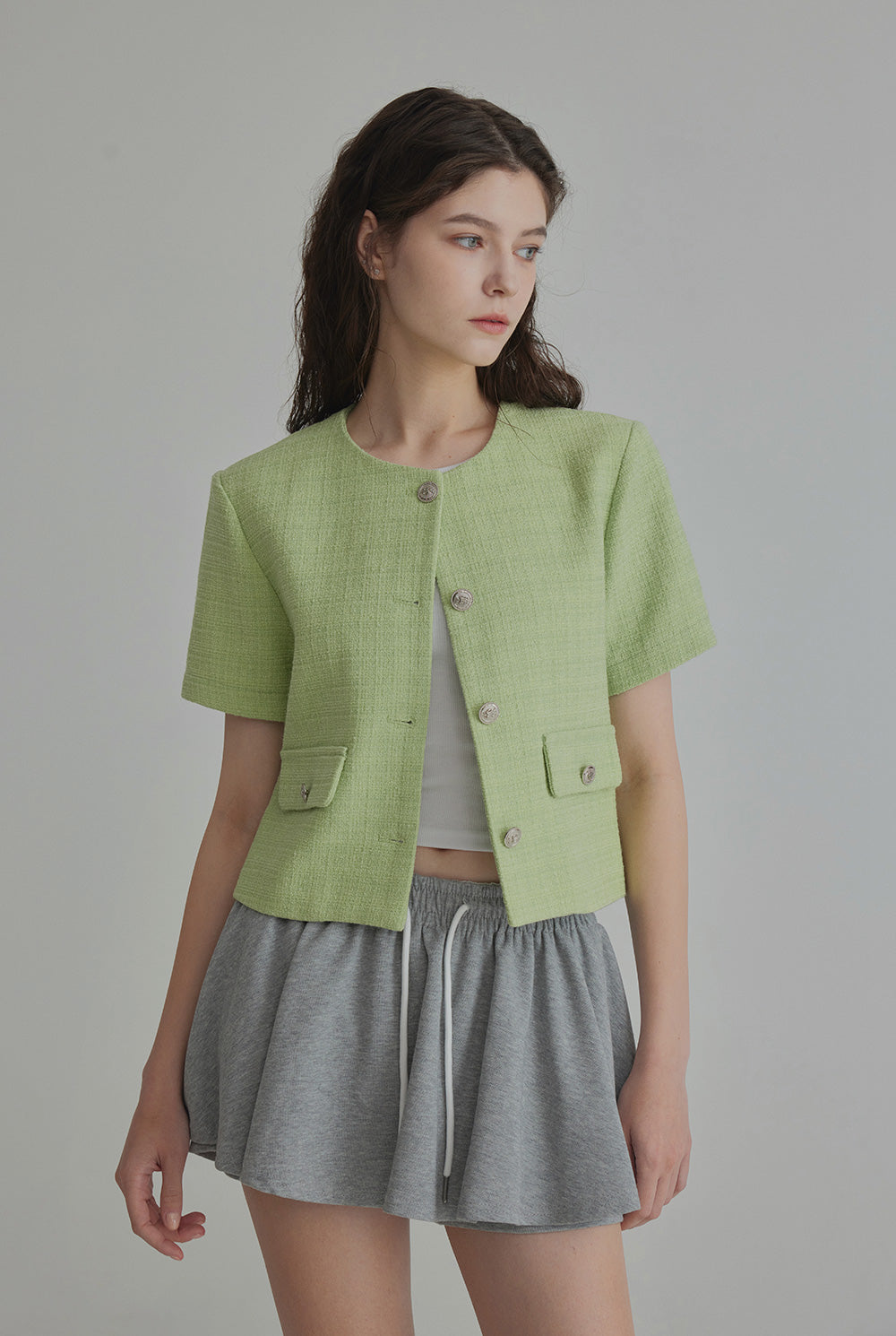 [TWEE] Hermi Tweed Short Sleeve Jacket-6