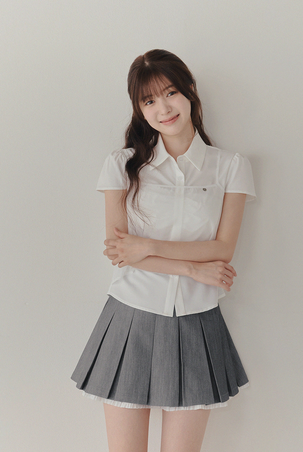 Even Ruffle Pleated Mini Skirt