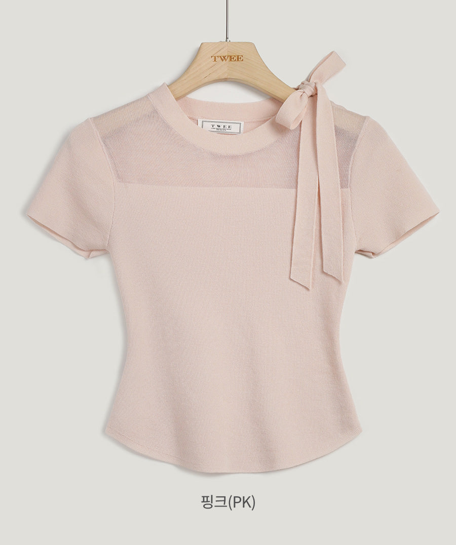Mellive Sheer Contrast Slim Half Knit