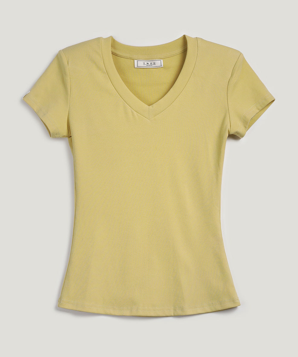 Yuri Pad V-Neck Short Sleeve T-Shirt