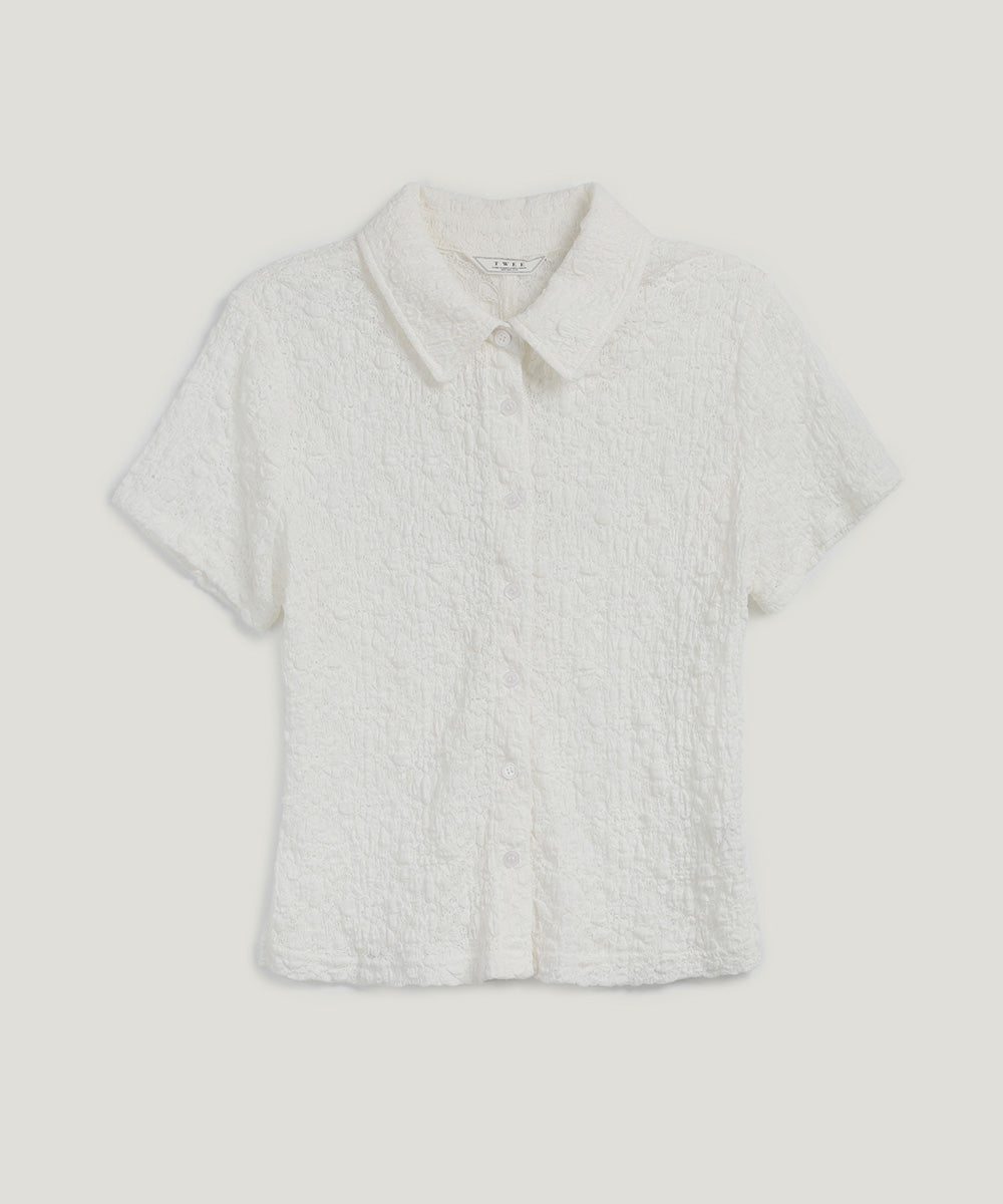 Billet Flower Lace Collar Blouse
