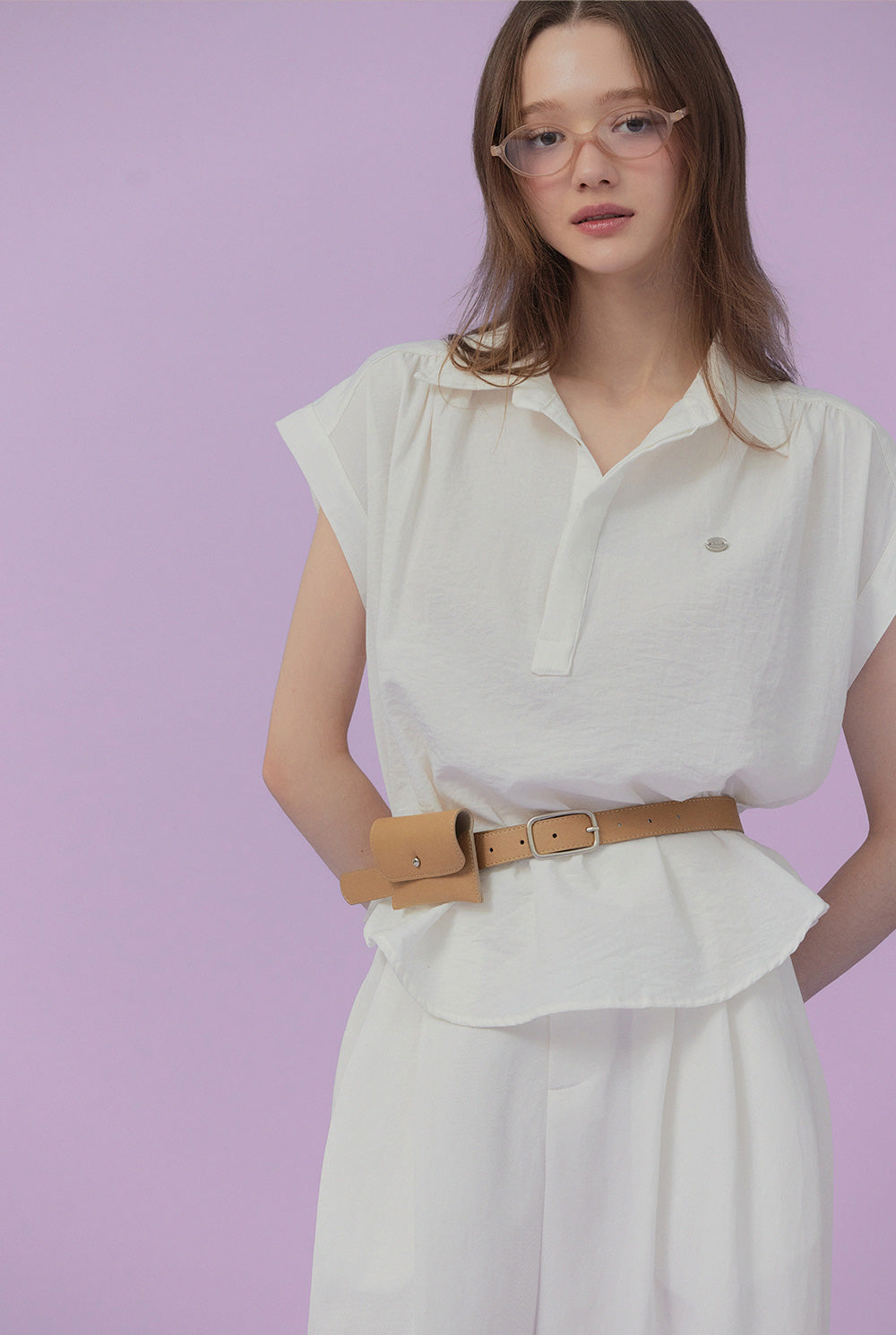 Unt Pin-Tuck Collar Overfit Shirt