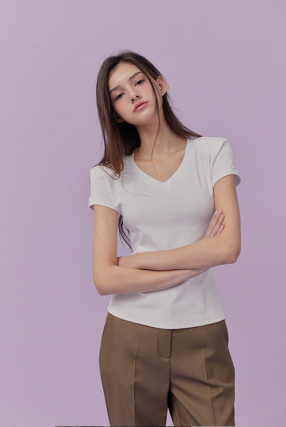 Yuri Pad V-Neck Short Sleeve T-Shirt