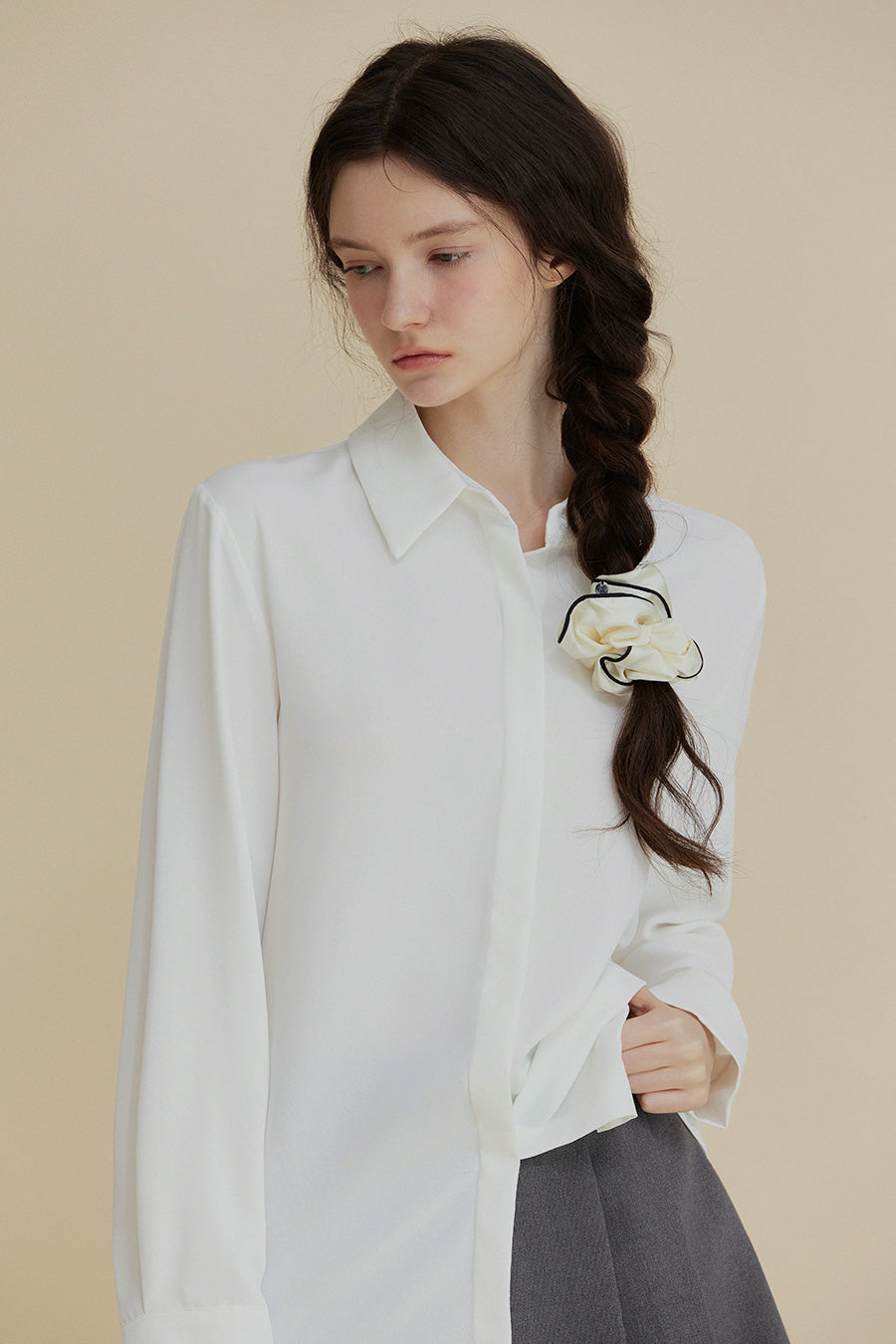 Jane Big Cara Solid Hidden Blouse Shirt